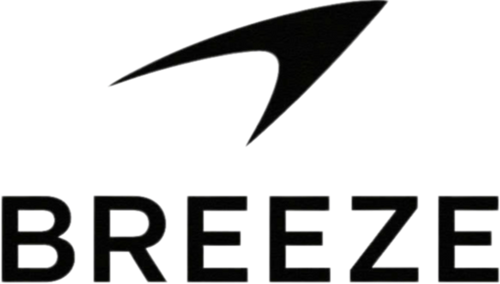 Black 'Breeze' logo on a white background
